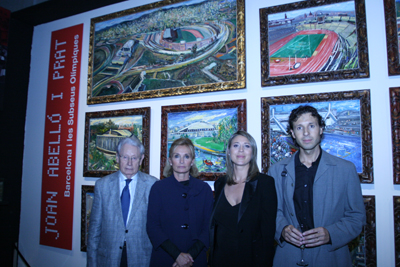 Josep Lluis Vilaseca, María Teresa Samaranch i representants de la col·lecció "Art Olímpic Barcelona'92"